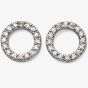 Sterling Silver Cubic Zirconia Pave Open Circle Stud Earrings E5557C