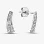 Silver Cubic Zirconia Curved Stud Earrings 2104