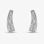 Silver Cubic Zirconia Curved Stud Earrings 2104