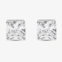 Silver Cubic Zirconia Heart Round Square Set of Three Stud Earrings OJS0036