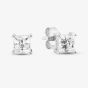 Silver Princess Cut Cubic Zirconia Stud Earrings ZVE07606