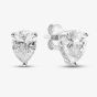 Silver Cubic Zirconia Oval Pear Traingle Set Of Three Stud Earrings OJS0037