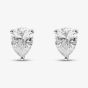 Silver Cubic Zirconia Oval Pear Traingle Set Of Three Stud Earrings OJS0037