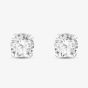 Silver Cubic Zirconia Round Stud Earrings ZVE0S826
