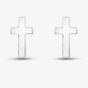 Silver Plain Cross Stud Earrings SED0400D