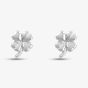 Silver Four Leaf Clover Plain Stud Earrings SED0029A