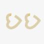 LUXE Silver Gold Plated Cubic Zirconia Open Heart Stud Earrings 8.51.3210