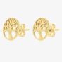 LUXE Silver Gold Plated Tree Of Life Stud Earrings 8.55.9504