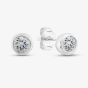 Sterling Silver Round Cubic Zirconia Stud Earrings E198C