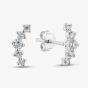 Sterling Silver Cubic Zirconia Curve Stud Earrings E5951C