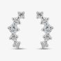 Sterling Silver Cubic Zirconia Curve Stud Earrings E5951C