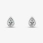 Sterling Silver Teardrop Cubic Zirconia Stud Earrings E6163C
