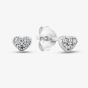 Sterling Silver Cubic Zirconia Heart Stud Earrings E6167C
