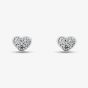 Sterling Silver Cubic Zirconia Heart Stud Earrings E6167C