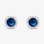 Sterling Silver Rhodium Plated White & Blue Cubic Zirconia Stud Earrings 8.57.0045