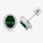 Sterling Silver Green Oval Cubic Zirconia Stud Earrings SEG0025EM