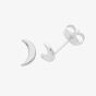 Sterling Silver Crescent Moon Stud Earrings G51275