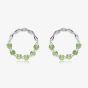 Unique Sterling Silver Peridot Open Circle Stud Earrings ME-1055PE