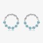 Unique Sterling Silver Blue Topaz Open Circle Stud Earrings ME-1055BT