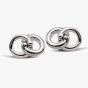 Unique Sterling Silver Linked Circle Stud Earrings ME-953