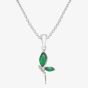 Unique Sterling Silver Green Onyx Dragonfly Pendant Necklace MK-1049GX