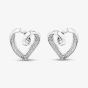 Sterling Silver Cubic Zirconia Twisted Heart Stud Earrings ME-1078