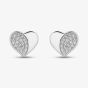 Sterling Silver Cubic Zirconia Heart Stud Earrings ME-1079