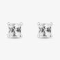 Silver 3mm Princess Cut Cuibic Zirconia Stud Earrings ESQ3X3 (BK)
