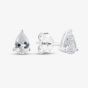 Silver Pear Cut Cubic Zirconia Stud Earrings EPS4X6 (BK)