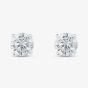 Silver 5mm Round Cut Cubic Zirconia Stud Earrings ERD5 (BK)