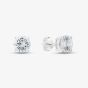 Silver 7mm Round Cut Cubic Zirconia Stud Earrings ERD7 (BK)