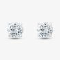 Silver 7mm Round Cut Cubic Zirconia Stud Earrings ERD7 (BK)
