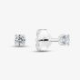Silver 3mm Round Cut Cubic Zirconia Stud Earrings ERD3 (BK)