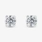 Silver 3mm Round Cut Cubic Zirconia Stud Earrings ERD3 (BK)