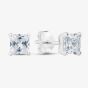Silver 5mm Princess Cut Cubic Zirconia Stud Earrings ESQ5X5 (BK)
