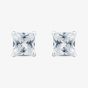 Silver 5mm Princess Cut Cubic Zirconia Stud Earrings ESQ5X5 (BK)
