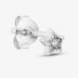 Sterling Silver Cubic Zirconia Star Single Stud Earrings E6182C (1X SINGLE EARRING)