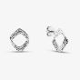 Sterling Silver Textured Open Diamond Stud Earrings KTE3411XX0000R1