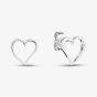 Sterling Silver Open Heart Stud Earrings AE20713/R