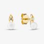 Yellow Gold Tone Plated Sterling Silver Freshwater Pear Drop Stud Earrings AE22596Z-WFM/G