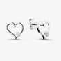 Sterling Silver Cubic Zirconia Open Heart Stud Earrings 05S2AZE588304