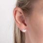 Sterling Silver Cubic Zirconia Heart Stud Earrings E6816C