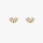 Yellow Gold Tone Plated Sterling Silver Cubic Zirconia Heart Stud Earrings E6817C