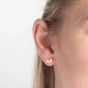 Yellow Gold Tone Plated Sterling Silver Cubic Zirconia Heart Stud Earrings E6817C