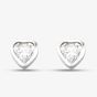 Silver Cubic Zirconia Heart Stud Earrings E2921C