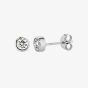 Silver 5mm Cubic Zirconia Round Rollover Stud Earrings 8-57-7769