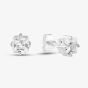 Silver 5mm Square Cubic Zirconia Stud Earrings 8-58-3319