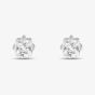 Silver 5mm Square Cubic Zirconia Stud Earrings 8-58-3319