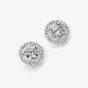Silver Round Cubic Zirconia Cluster Earrings E4909C