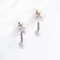 Sterling Silver Grey Pearl Dropper Earrings 918 GREY